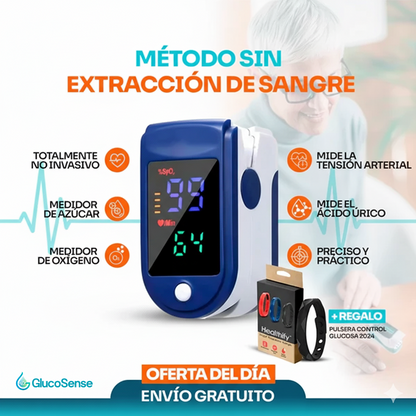 [COMPRE 1, LLEVE 2] GlucoSense™ 3 en 1 — Glucosa, Presión y Oxígeno Sin Agujas